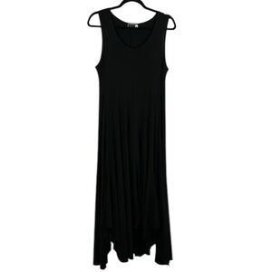 Sympli Classic Sleeveless Flowy Handkerchief Maxi Dress Size 12 Black